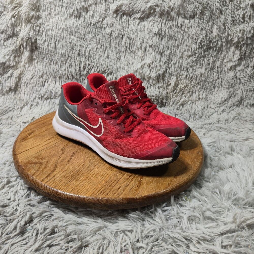 Nike Star Runner 3 Youth University Red Sneakers Lace Up Size 5.5Y Running Shoes